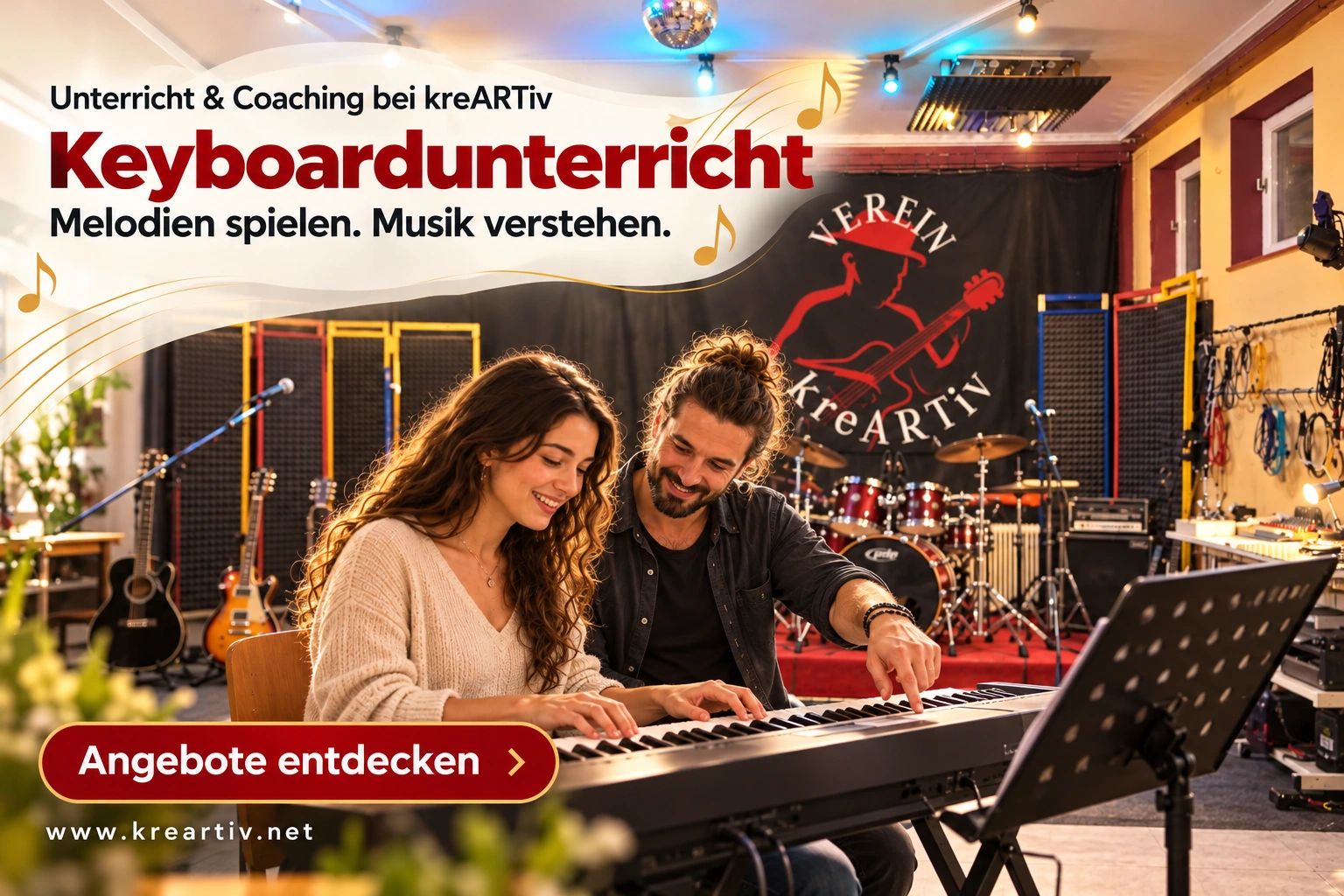 Keyboardunterricht im kreARTiv-Saal / Proberaum 3 – Angebote entdecken