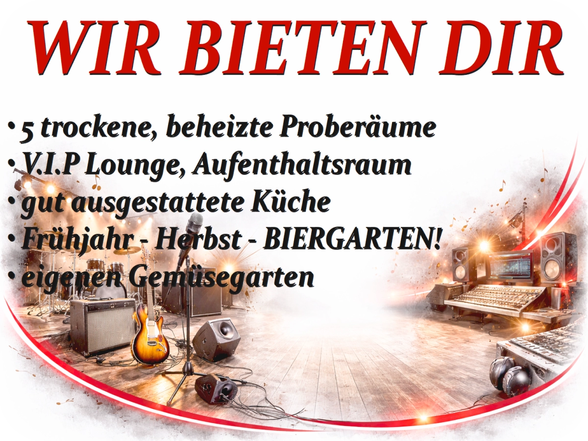Wir bieten Dir Musik, Proberäume und Gemeinschaft bei kreARTiv